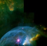 NGC 7635 - туманность. Описание NGC 7635:, Область H II в созвездии Кассиопея