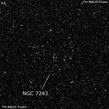 NGC 7243 - рассеянное скопление звёзд. Описание NGC 7243:, Рассеянное скопление в созвездии Ящерица