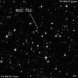 NGC 752 - рассеянное скопление звёзд. Описание NGC 752:, Рассеянное скопление в созвездии Андромеда