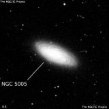 NGC 5005 - спиральная галактика с баром. Описание NGC 5005:, Галактика в созвездии Гончие Псы