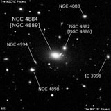 NGC 4884 - эллиптическая галактика. Описание NGC 4884:, Галактика в созвездии Волосы Вероники
