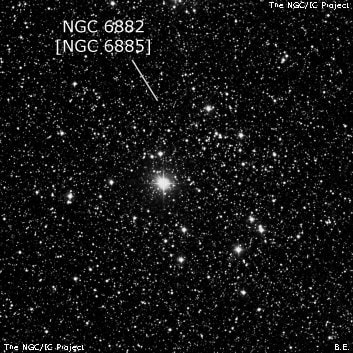 NGC 6882 - рассеянное скопление звёзд. Описание NGC 6882:, Объект глубокого космоса в созвездии Лисичка