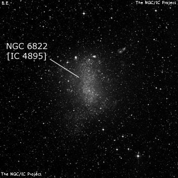 NGC 6822 - галактика неправильной формы. Описание NGC 6822:, Галактика в созвездии Стрелец