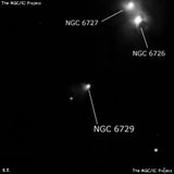 NGC 6729 - туманность. Описание NGC 6729:, Комплекс туманностей в созвездии Южная Корона