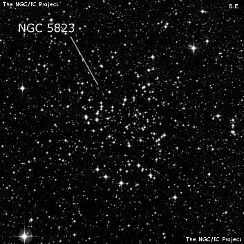 NGC 5823 - рассеянное скопление звёзд. Описание NGC 5823:, Рассеянное скопление в созвездии Циркуль
