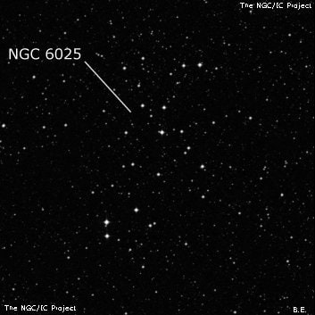 NGC 6025 - рассеянное скопление звёзд. Описание NGC 6025:, Рассеянное скопление в созвездии Южный Треугольник