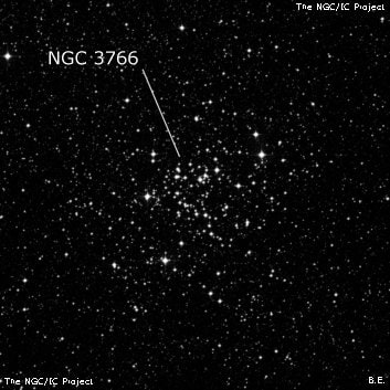 NGC 3766 - рассеянное скопление звёзд. Описание NGC 3766:, Рассеянное скопление в созвездии Центавр