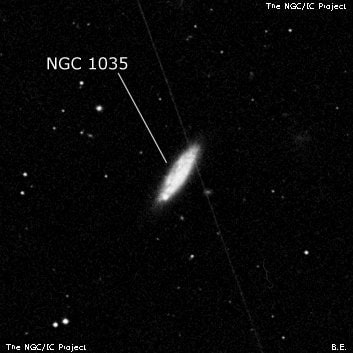 NGC 1035 - спиральная галактика. Описание NGC 1035:, Галактика в созвездии Кит