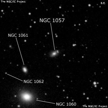 NGC 1057 - линзовидная галактика. Описание NGC 1057:, Галактика в созвездии Треугольник