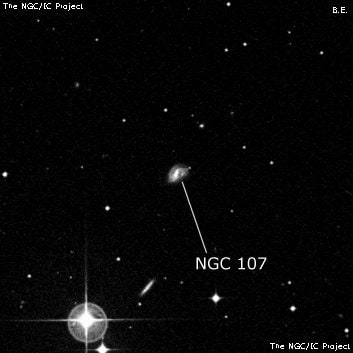 NGC 107 - галактика. Описание NGC 107:, Галактика в созвездии Кит