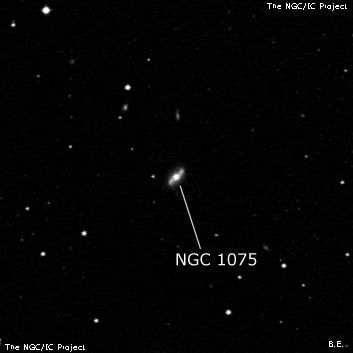 NGC 1075 - спиральная галактика с баром. Описание NGC 1075:, Галактика в созвездии Кит