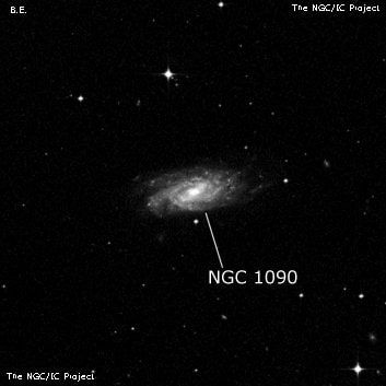 NGC 1090 - спиральная галактика с баром. Описание NGC 1090:, Галактика в созвездии Кит