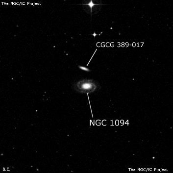 NGC 1094 - спиральная галактика с баром. Описание NGC 1094:, Галактика в созвездии Кит
