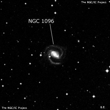 NGC 1096 - спиральная галактика с баром. Описание NGC 1096:, Галактика в созвездии Часы