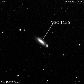 NGC 1125 - спиральная галактика с баром. Описание NGC 1125:, Галактика в созвездии Эридан