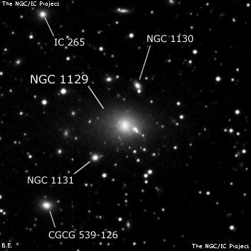 NGC 1129 - эллиптическая галактика. Описание NGC 1129:, Галактика в созвездии Персей