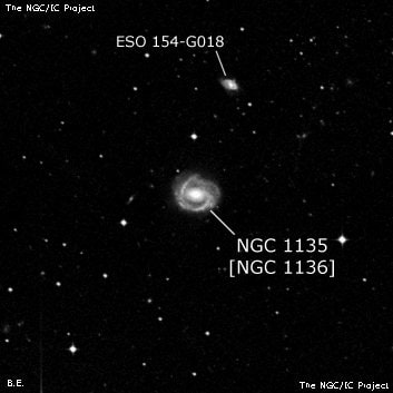 NGC 1135 - галактика. Описание NGC 1135:, Галактика в созвездии Часы