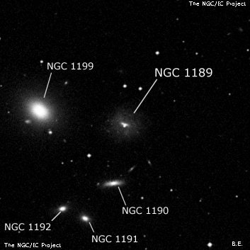 NGC 1189 - спиральная галактика с баром. Описание NGC 1189:, Галактика в созвездии Эридан