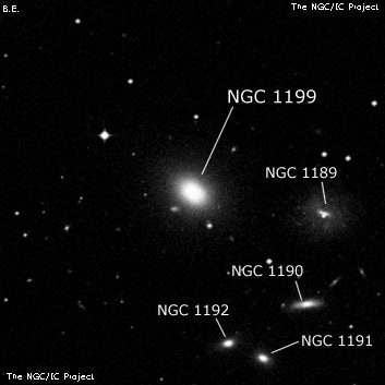 NGC 1199 - эллиптическая галактика. Описание NGC 1199:, Галактика в созвездии Эридан