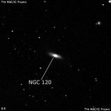 NGC 120 - спиральная галактика с баром. Описание NGC 120:, Галактика в созвездии Кит