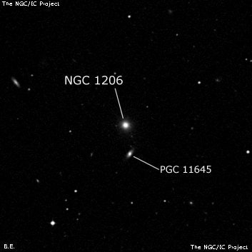 NGC 1206 - эллиптическая галактика. Описание NGC 1206:, Галактика в созвездии Эридан