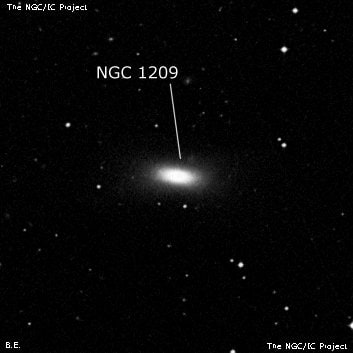 NGC 1209 - эллиптическая галактика. Описание NGC 1209:, Галактика в созвездии Эридан