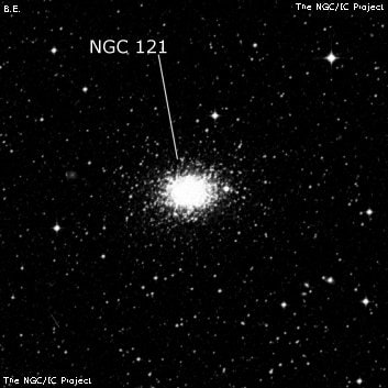 NGC 121 - шаровое скопление звёзд. Описание NGC 121:, Шаровое скопление в созвездии Тукан