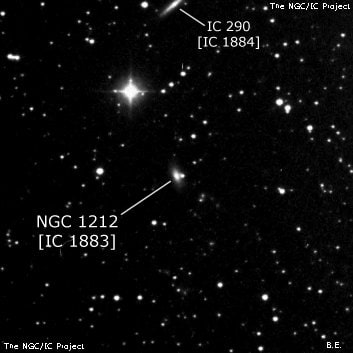 NGC 1212 - линзовидная галактика. Описание NGC 1212:, Галактика в созвездии Персей