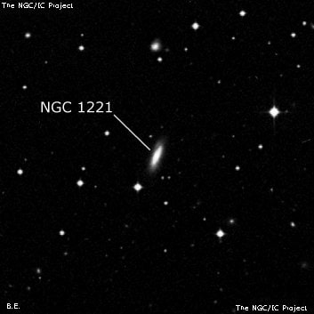 NGC 1221 - линзовидная галактика. Описание NGC 1221:, Галактика в созвездии Эридан