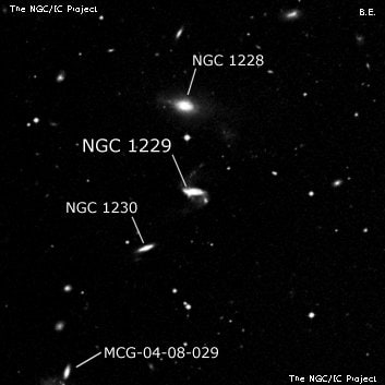 NGC 1229 - спиральная галактика с баром. Описание NGC 1229:, Галактика в созвездии Эридан
