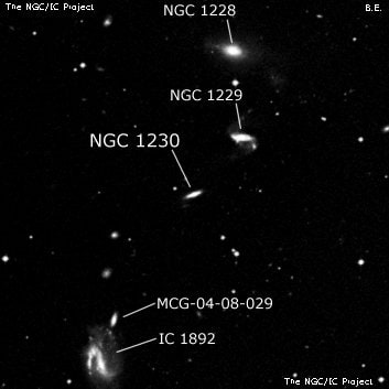 NGC 1230 - спиральная галактика с баром. Описание NGC 1230:, Галактика в созвездии Эридан
