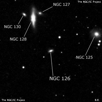 NGC 126 - спиральная галактика с баром. Описание NGC 126:, Галактика в созвездии Рыбы