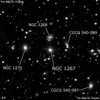 NGC 1267 - эллиптическая галактика. Описание NGC 1267:, Галактика в созвездии Персей