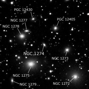 NGC 1274 - эллиптическая галактика. Описание NGC 1274:, Галактика в созвездии Персей