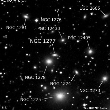 NGC 1277 - линзовидная галактика. Описание NGC 1277:, Галактика в созвездии Персей