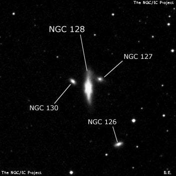 NGC 128 - галактика. Описание NGC 128:, Галактика в созвездии Рыбы
