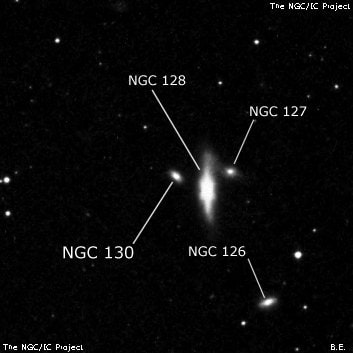 NGC 130 - галактика. Описание NGC 130:, Галактика в созвездии Рыбы