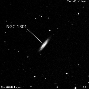 NGC 1301 - спиральная галактика с баром. Описание NGC 1301:, Галактика в созвездии Эридан