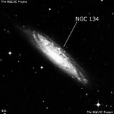 NGC 134 - спиральная галактика с баром. Описание NGC 134:, Галактика в созвездии Скульптор