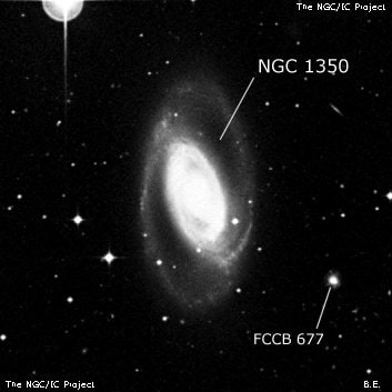 NGC 1350 - спиральная галактика с баром. Описание NGC 1350:, Галактика в созвездии Печь