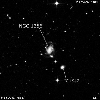 NGC 1356 - спиральная галактика с баром. Описание NGC 1356:, Галактика в созвездии Часы