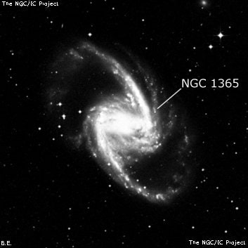 NGC 1365 - спиральная галактика с баром. Описание NGC 1365:, Галактика в созвездии Печь