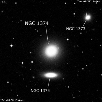 NGC 1374 - эллиптическая галактика. Описание NGC 1374:, Галактика в созвездии Печь
