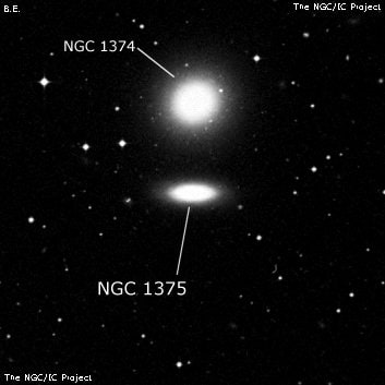 NGC 1375 - спиральная галактика с баром. Описание NGC 1375:, Галактика в созвездии Печь
