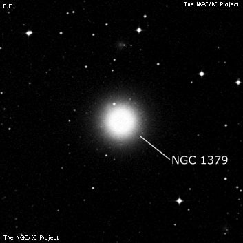 NGC 1379 - эллиптическая галактика. Описание NGC 1379:, Галактика в созвездии Печь