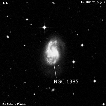 NGC 1385 - спиральная галактика с баром. Описание NGC 1385:, Галактика в созвездии Печь