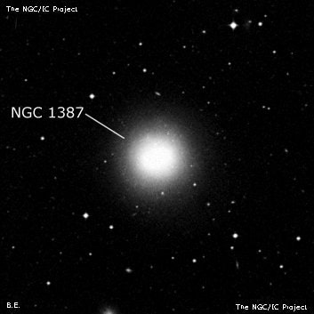 NGC 1387 - спиральная галактика с баром. Описание NGC 1387:, Галактика в созвездии Печь