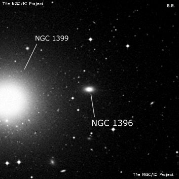 NGC 1396 - спиральная галактика с баром. Описание NGC 1396:, Галактика в созвездии Печь