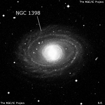 NGC 1398 - спиральная галактика с баром. Описание NGC 1398:, Галактика в созвездии Печь