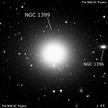 NGC 1399 - эллиптическая галактика. Описание NGC 1399:, Галактика в созвездии Печь